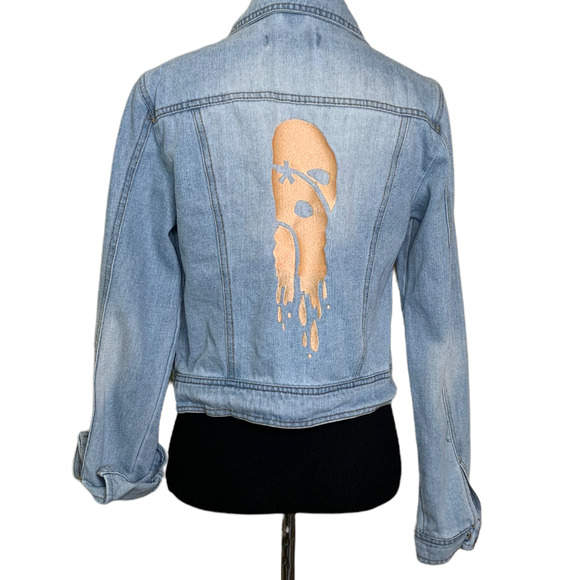 Ci Sono blue buttoned cropped denim jacket size small - Picture 2 of 9